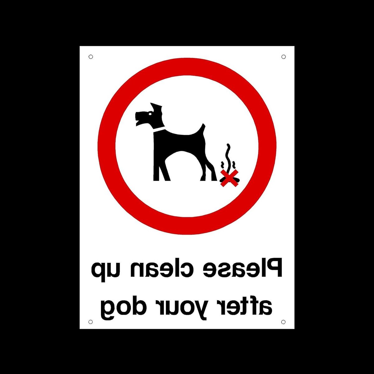 Reinig Na Hond Bord - Hondenpoep Bord - Hondenuitlaat Gebied - 4 Voorgeboorde Gaten - 200x300mm - Wit