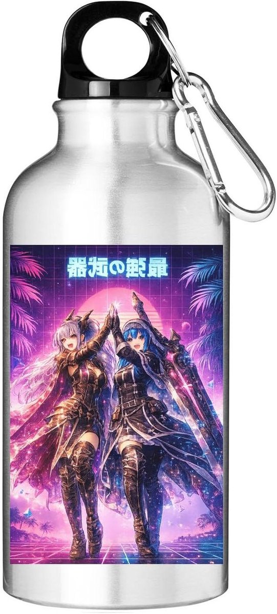 Fantasy Bidon - Waterfles Aluminium - Buiten Activiteiten - Lekvrije Pakking - 500 ml - Zilver