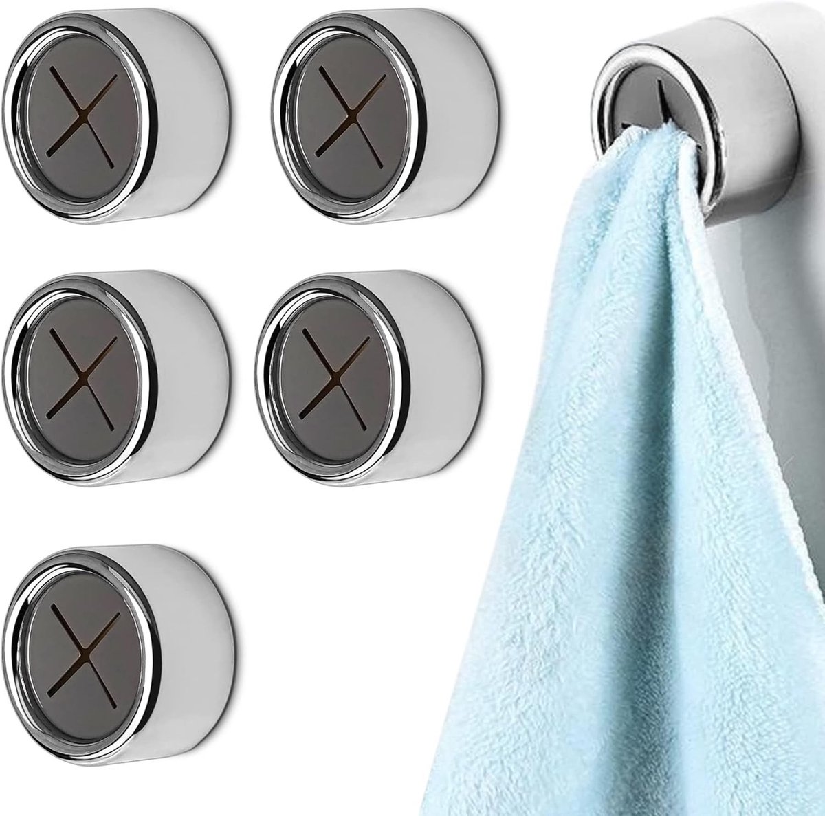 Handdoekrek voor radiator - Transparant - 5 stuks - Zelfklevende Handdoekhaken van ABS en Siliconen - Voor Badkamer en Keuken