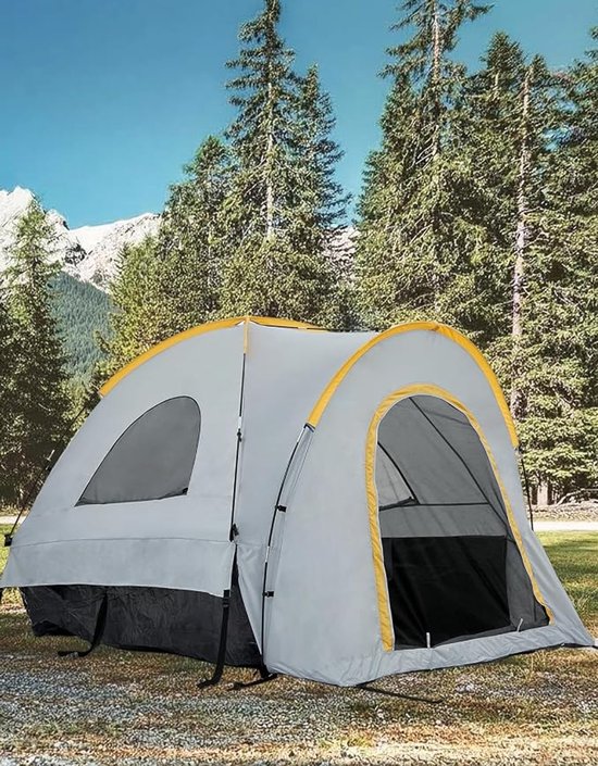 HOERFURIY pick-up laadbaktent klein model met luifel, 210D Oxford stof - waterdichte kampeertent voor 2 personen inclusief regenkap, geschikt voor laadbakken 5,5–8,2 ft, F150, Silverado, Ram 1500 — afbeelding 5