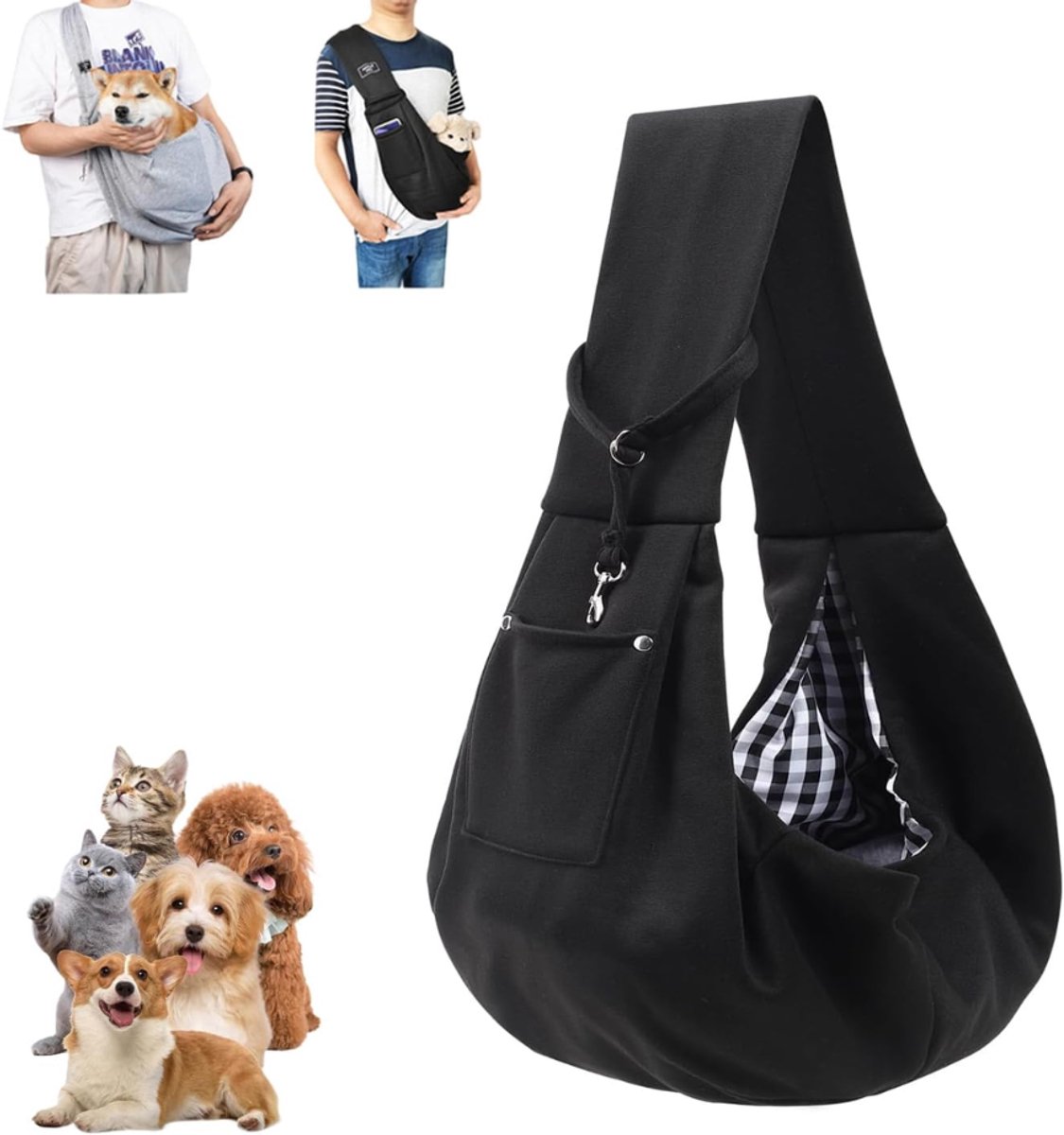 ZRNS® Hondentas - Honden Draagzak - Draagtas Hond - Reistas Kat - Verstelbaar - Zwart