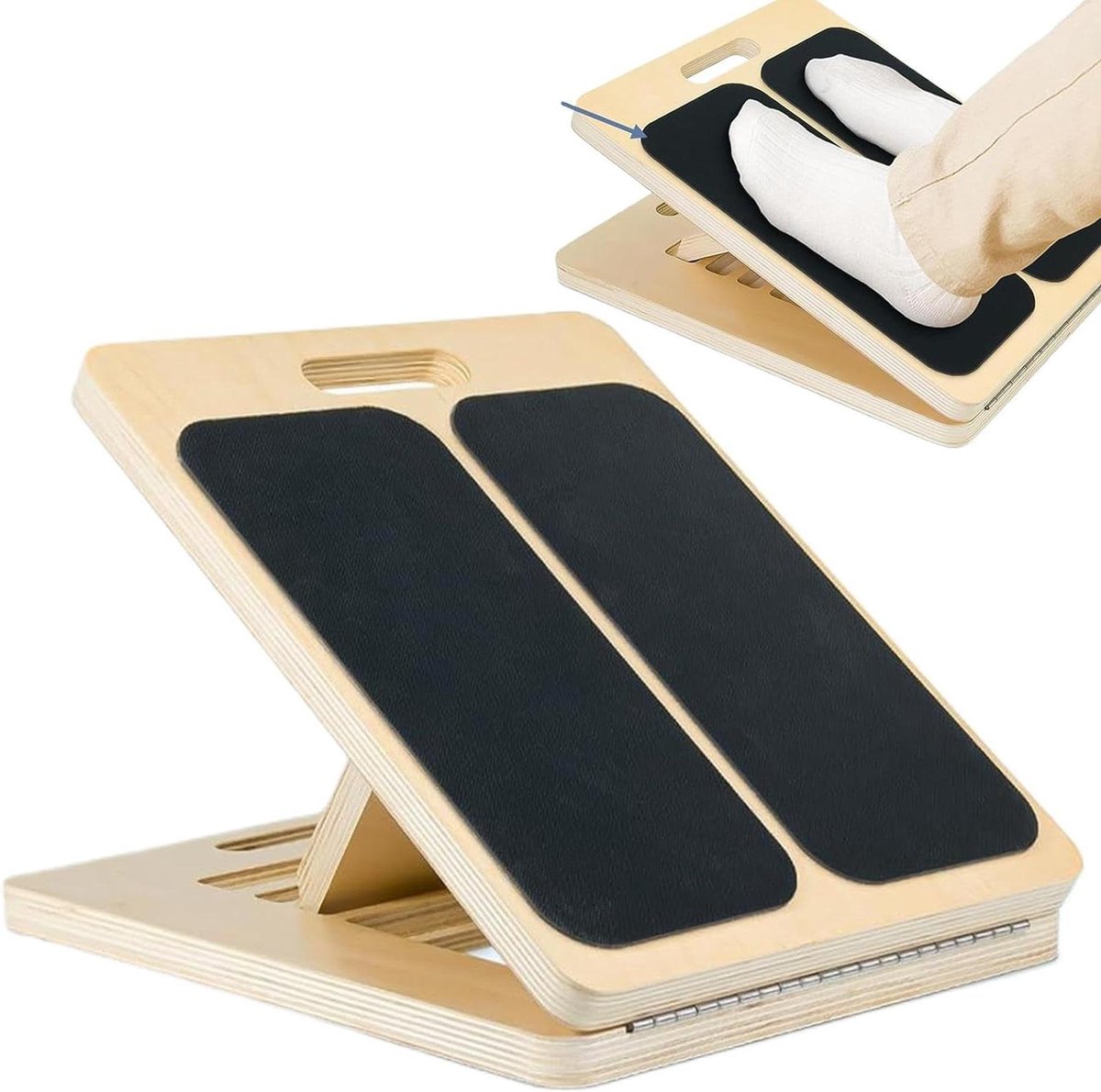 Schuine Kuitplank - Kuitbalk Hellingsplaat - Evenwichtstraining - Houten Constructie - 40 cm - Houtkleur