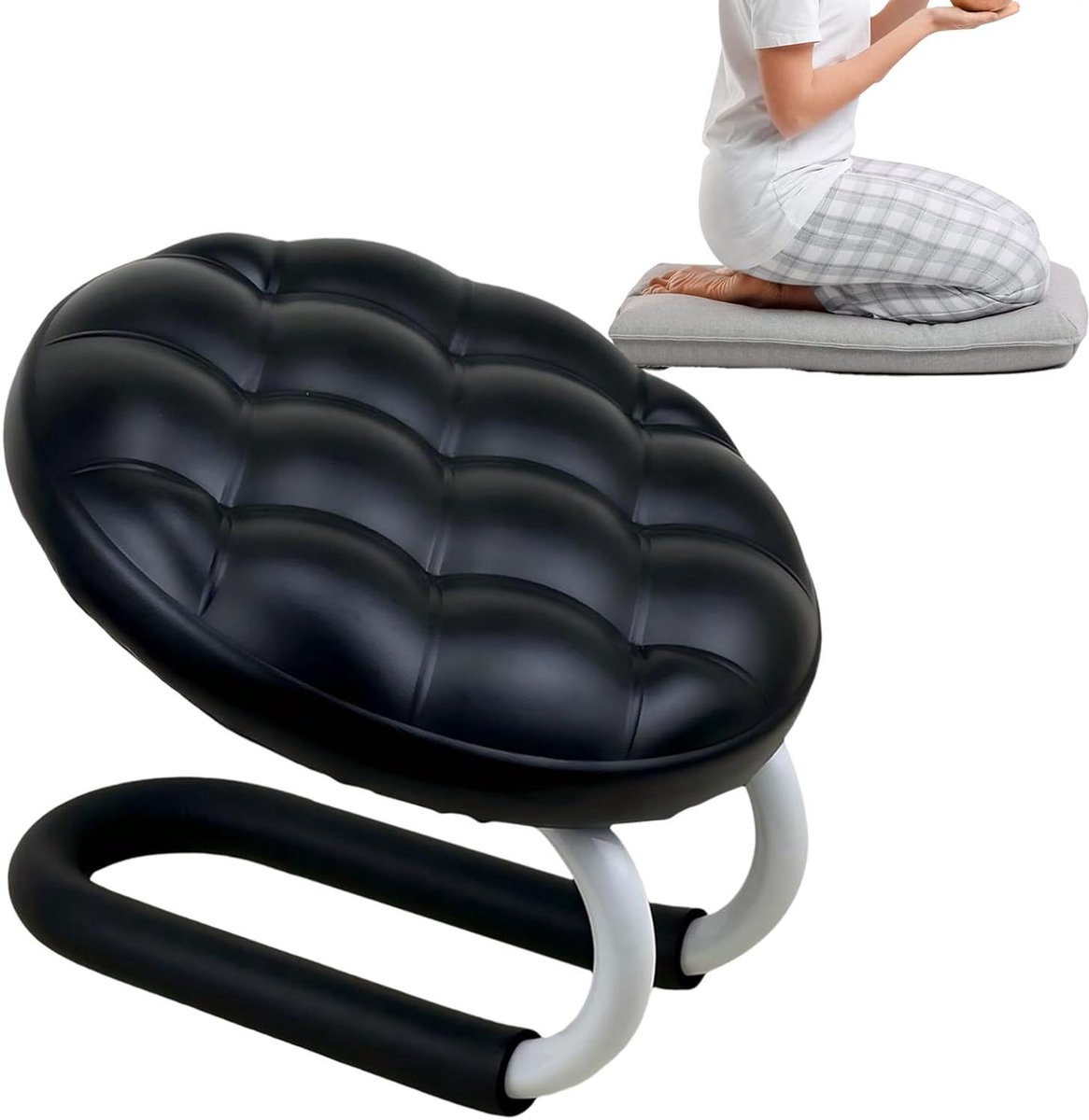Meditatiebank - Meditatiekruk Zitje - Mindfulness Beoefenen - Ergonomisch Ontwerp - 25 x 28 x 25 cm - Zwart