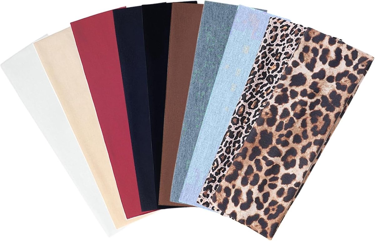 Set van 10 Vrouwen Haarbanden, Antislip en Zweetabsorberend, Elastische Sportaccessoires voor Dames en Heren, Perfect voor Fitness en Yoga