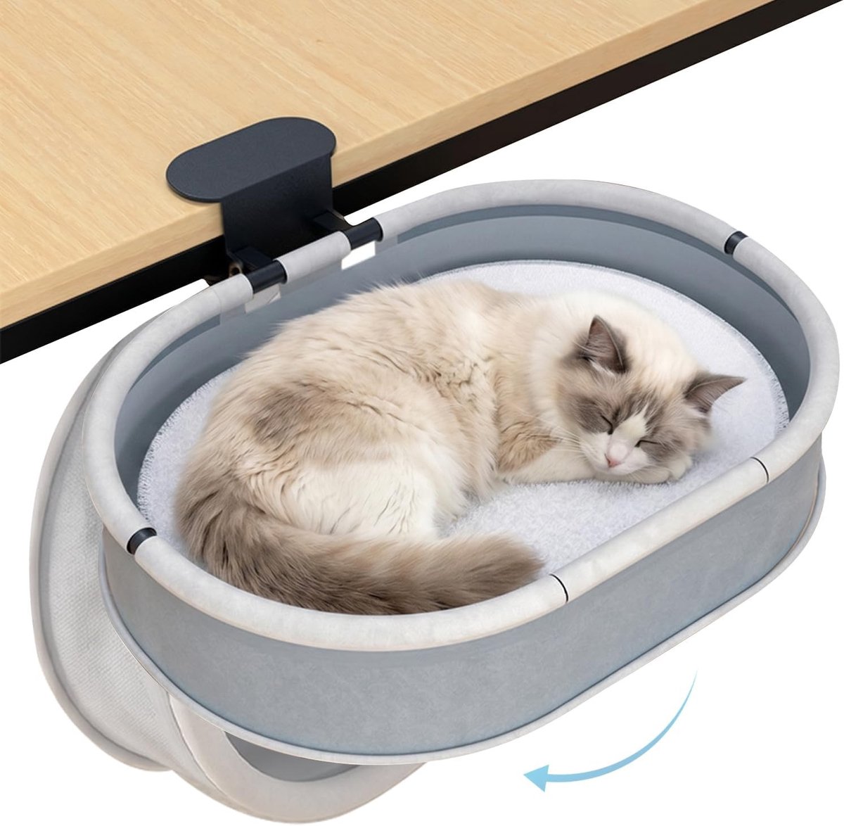 Huisdierbed voor katten tot 27 kg, opvouwbaar en ruimtebesparend met metalen frame, ideaal als kattenhangmat en kattenhol
