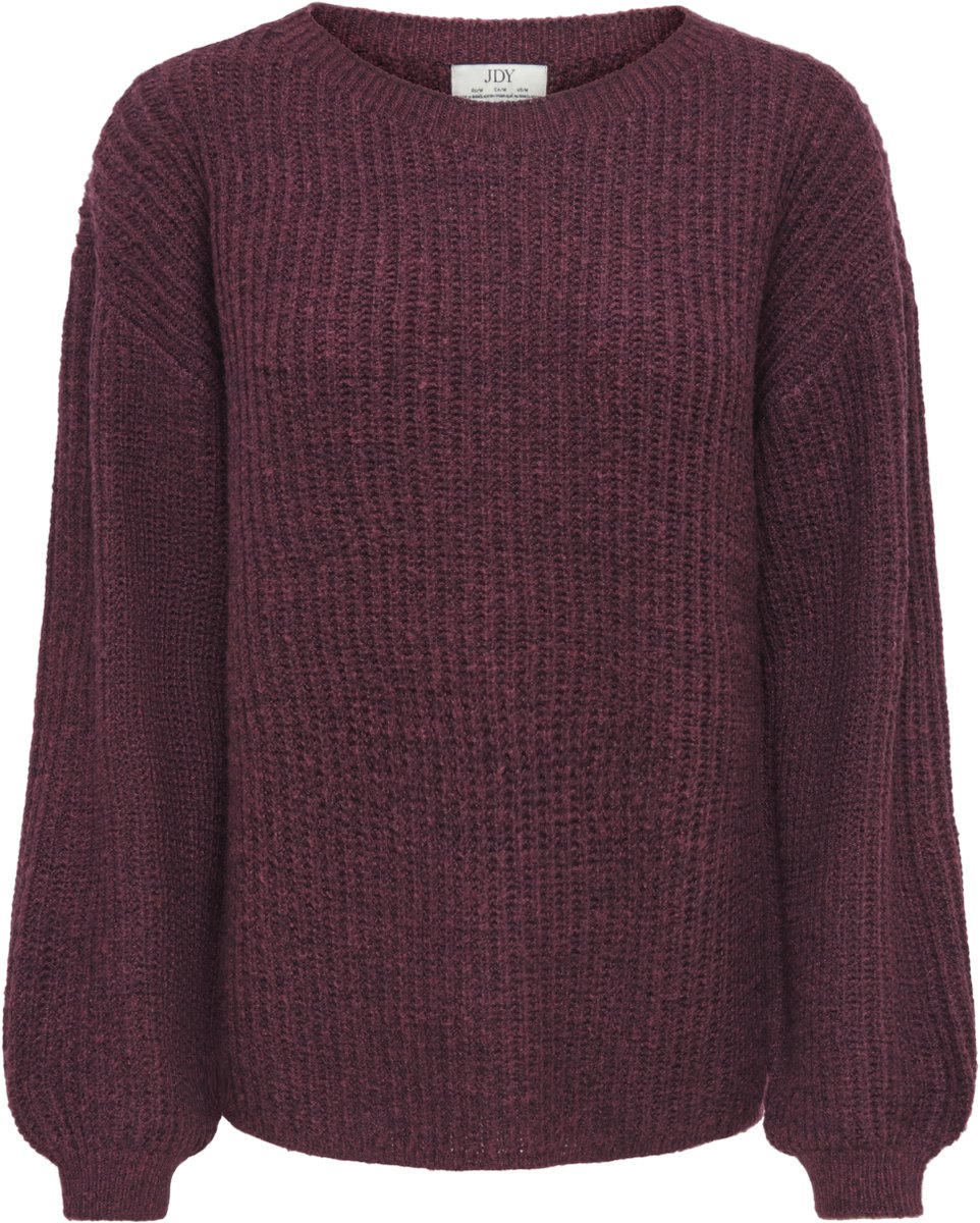 Jacqueline de Yong Trui Jdytennison Life L/s O-neck Pullove 15375071 Windsor Wine/black Ply Dames Maat - M