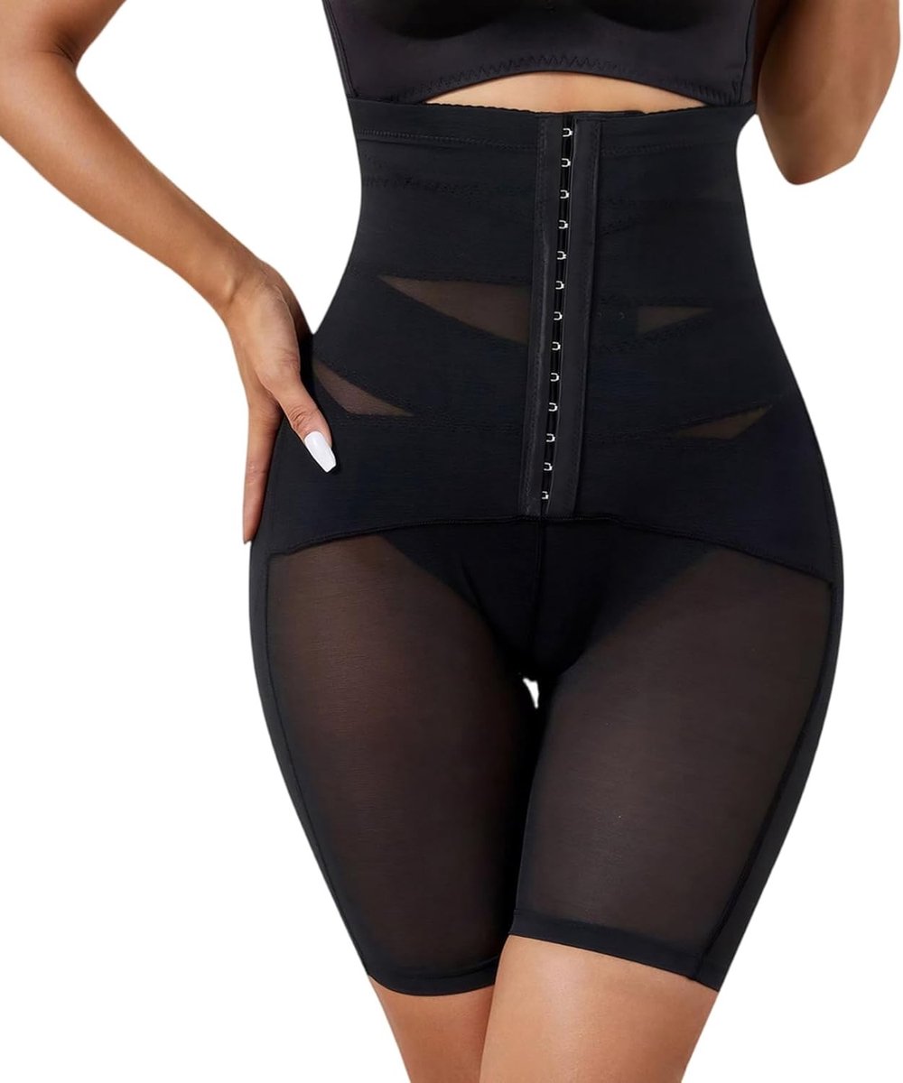 Hoogwaardige Shapewear voor Vrouwen - Hoge Taille Corset Ondergoed in Zwart met Verstelbare Gesp voor een Slanker Silhouet en Comfortabele Pasvorm