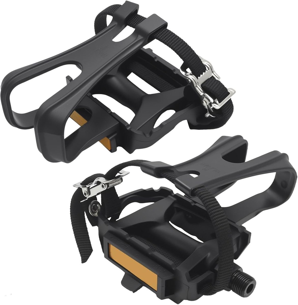 Verstelbare Fietspedalen met Clips en Straps, Ideaal voor Spinning en Buitenfietsen, Duurzaam en Comfortabel