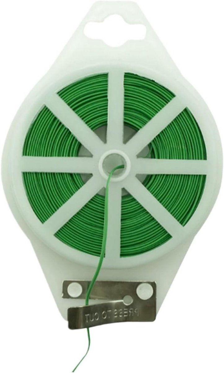Tuindraad - Plantenbinders Kabel - Planten Ondersteunen - Met Ingebouwde Snijder - 100 Meter - Groen