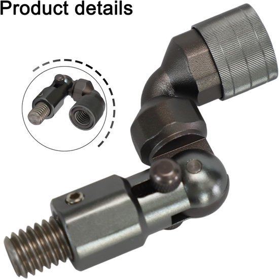 Schepnet Adapter - Net Connector - Vissen Benodigdheden - Aluminiumlegering Constructie - 12 mm draad - Grijs — afbeelding 2