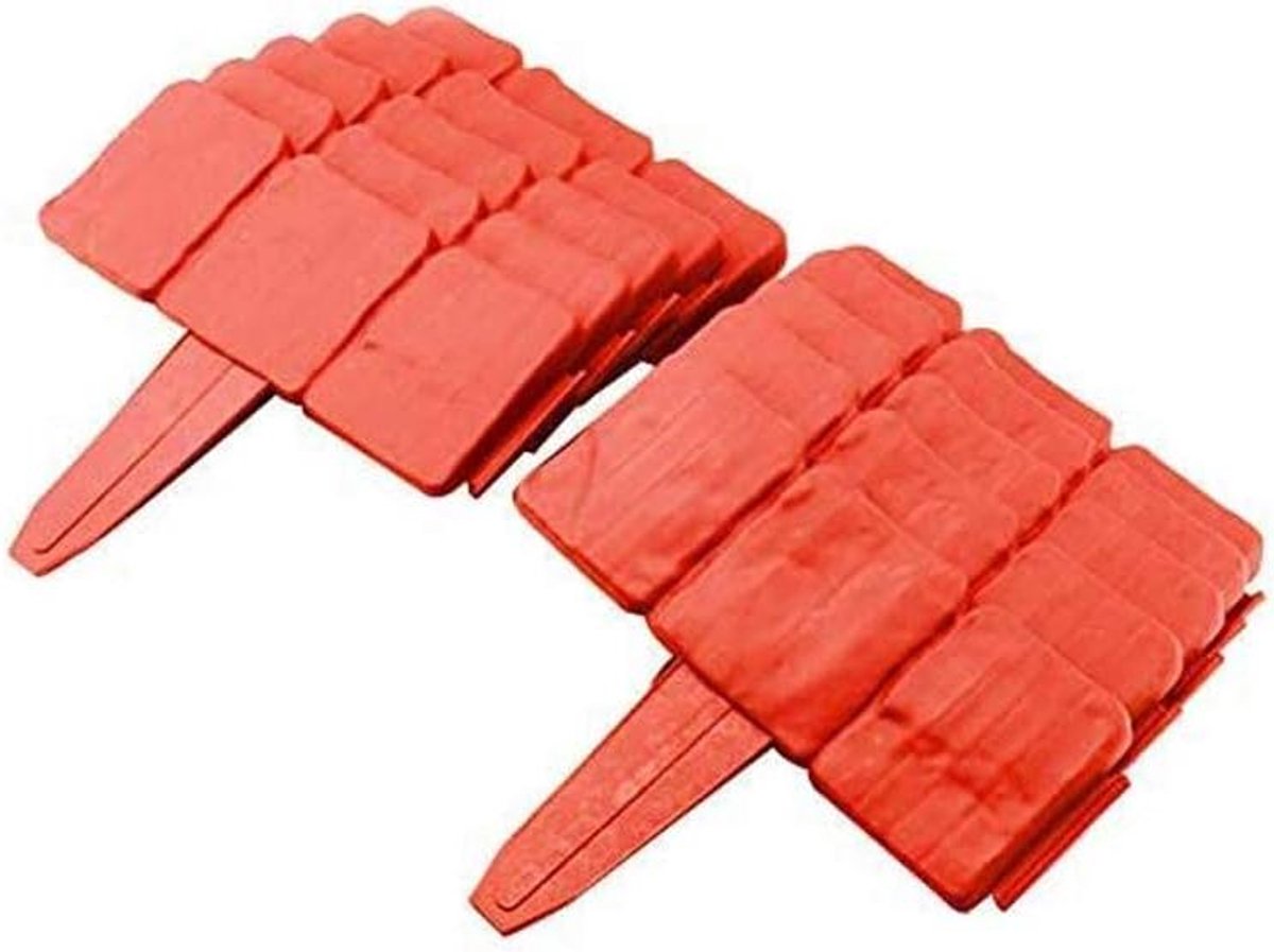 Tuinrand Kunststof - Bloembakrand Gazonrand - Tuin Decoratie - Eenvoudig te Installeren - 24.5 x 23 cm - Oranje