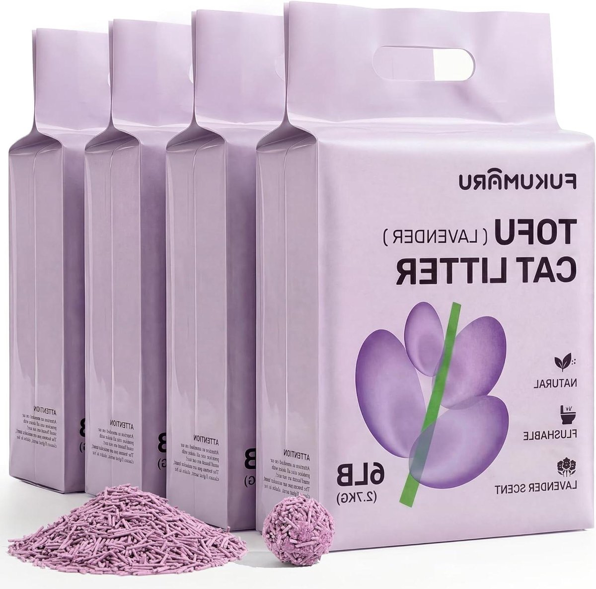 Kattenbakvulling Tofu - Plantaardige Korrels - Schone Kattenbak - Natuurlijke Geurcontrole - 4 x 2.7 kg - Niet van toepassing