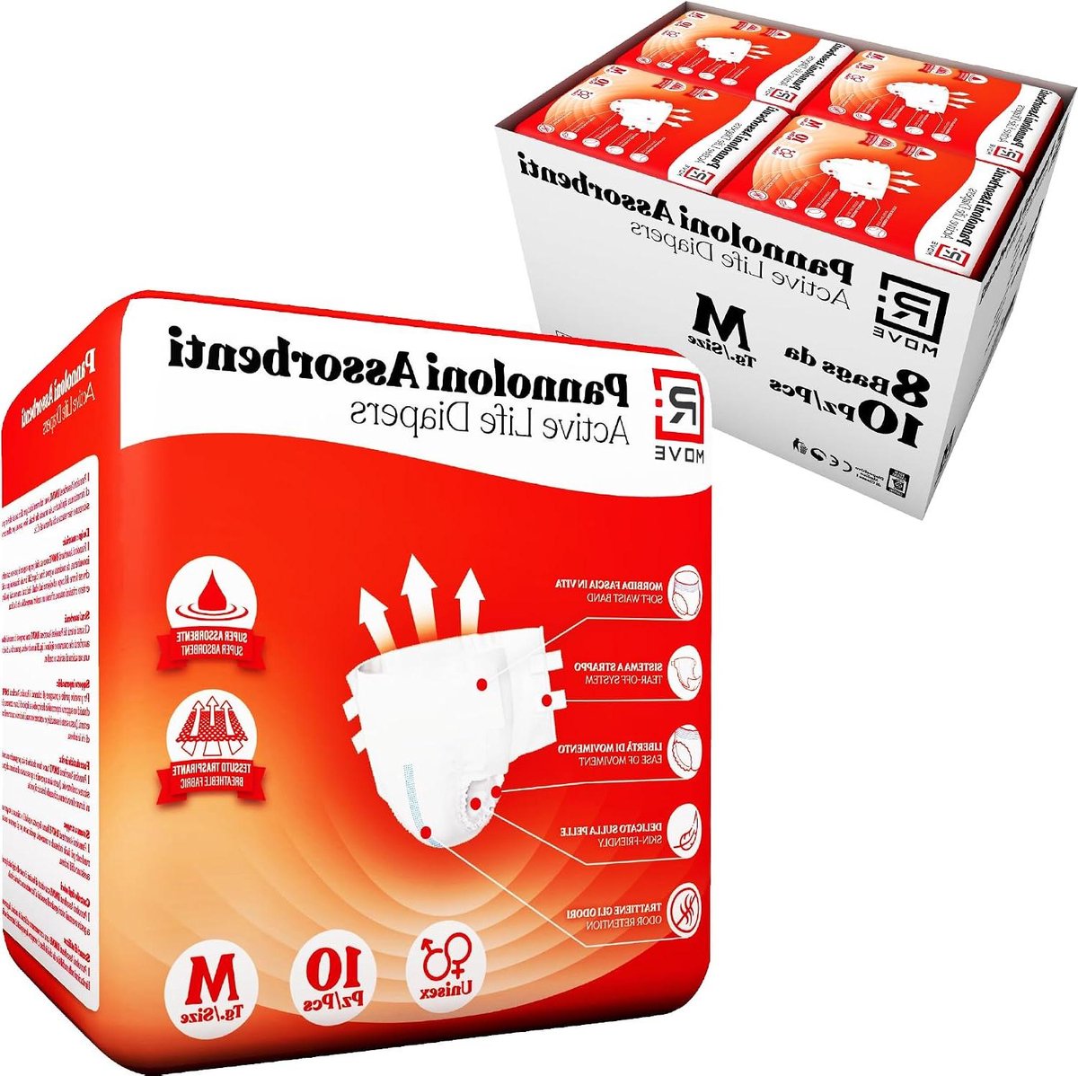 Seniorenluiers - Absorberende luiers volwassenen - Nachtelijke bescherming - Super absorberend - Maat M - Wit