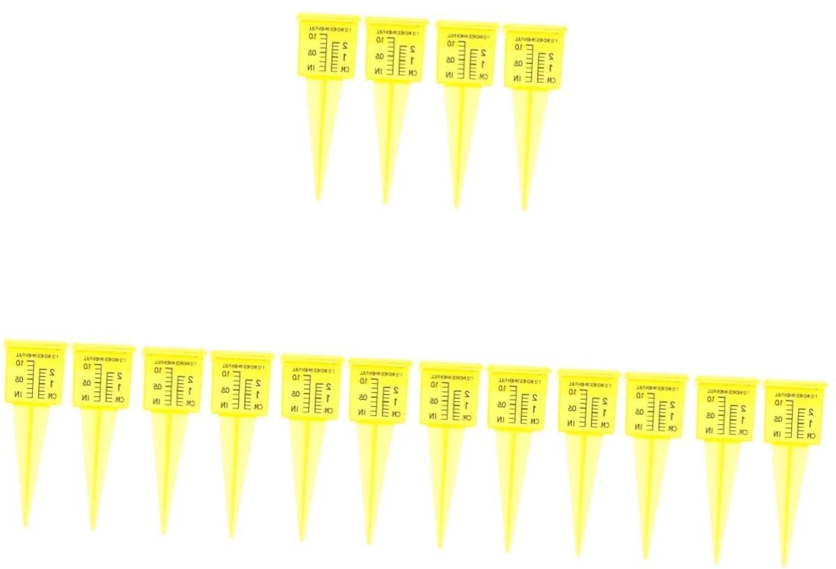 Regenmeter Tuin - Regenmeter Plastic - Waterstand Meten - Nauwkeurige Schaalverdeling - 17.2 cm - Geel