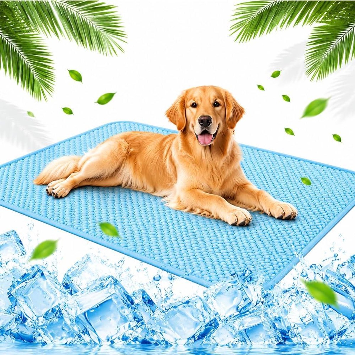 Koelmat Honden - Kattenmat Zomer - Huisdier Koelen - Zelfkoelend - 100 x 70 cm - Lichtblauw