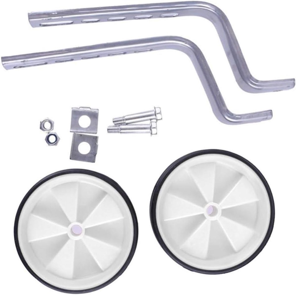 Kinderfiets Stabilisatoren Zijwieltjes Balanswielen Fiets Leren Mute Knipperende Wielen 12-20 Inch Wit