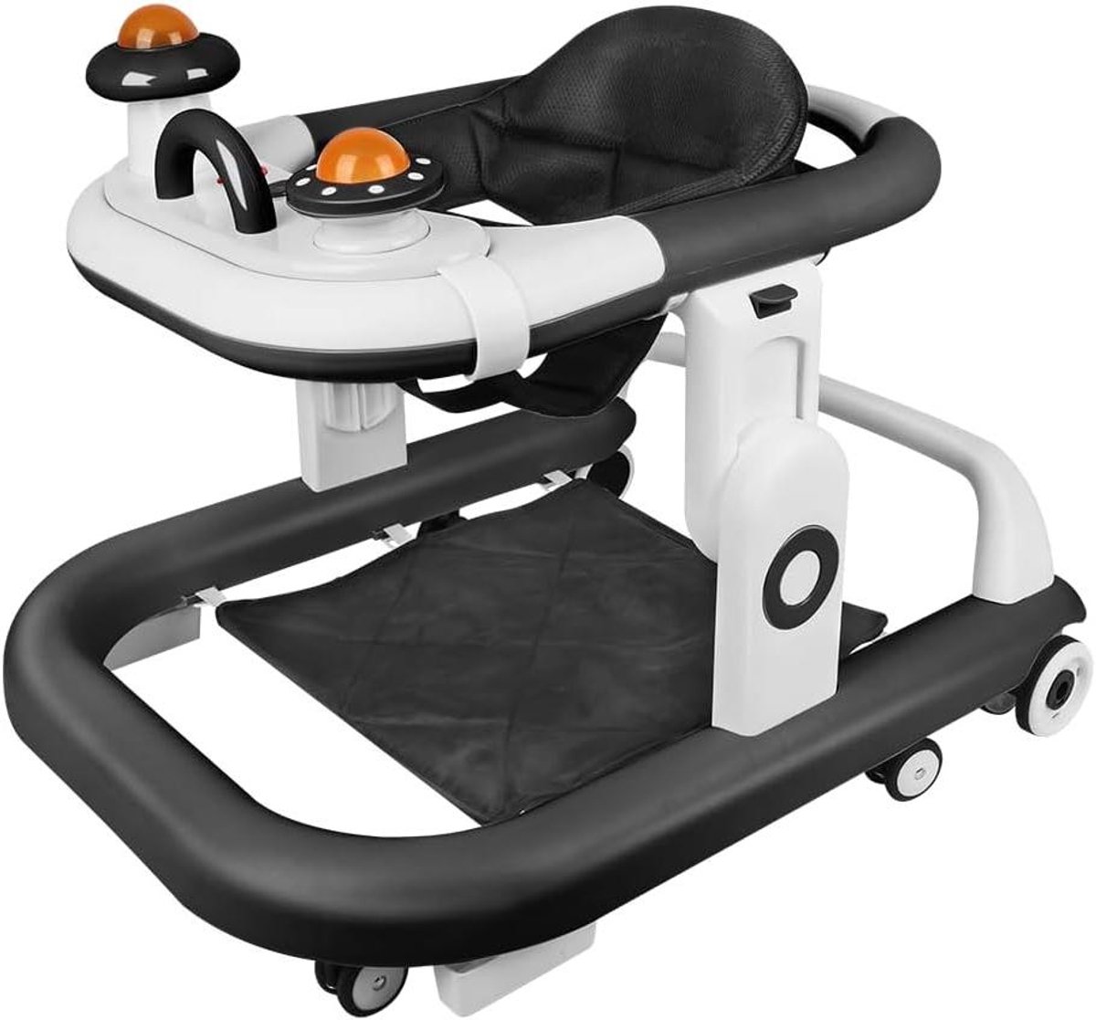 Babyloopwagen - Loopstoel Kinderen - Leren Lopen - Antislip Wielen - 67 x 57 x 46 cm - Zwart