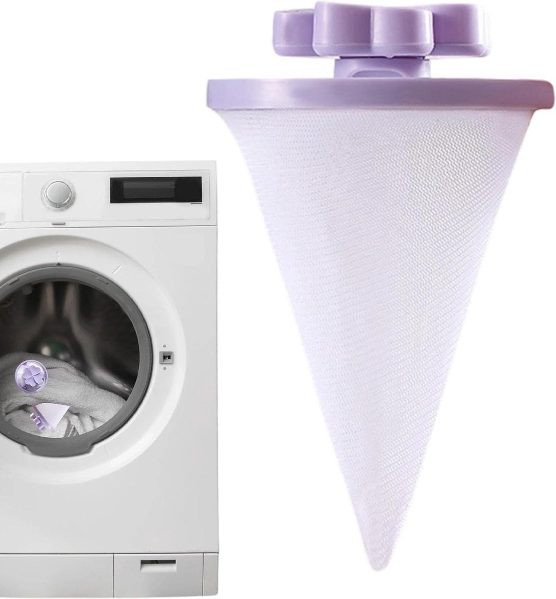 Huisdierhaarverwijderaar Wasmachine - Pluizenverzamelaar Netzak - Kleding Schoonhouden - Herbruikbaar & Scheurbestendig - 15 x 15 x 15 cm - Blauw