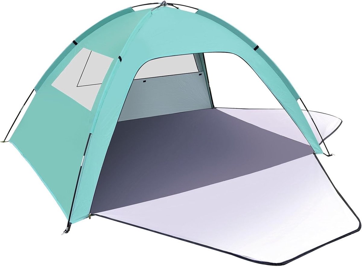 Strandparasol met draagtas - Blauw - 170 x 140 x 115 cm - UV-bescherming en Winddichte Strandtent - Voor 1-3 Personen