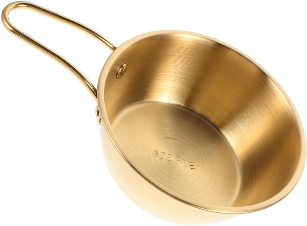 Scheerkom Met Handvat - Scheermok Baard - Rijk Schuim Creëren - Elegant Gouden Handvat - 19x13x5 CM - Goud