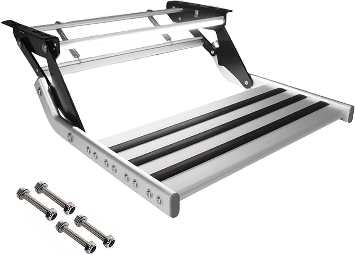 Camper Opstap - Caravan Trede - Veilig Instappen - Elektrisch Handmatig - 150 Kg Draaglast - Aluminium