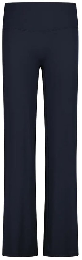 Donkerblauwe CMP damesbroek met een hoge taille en wijde broekspijpen.