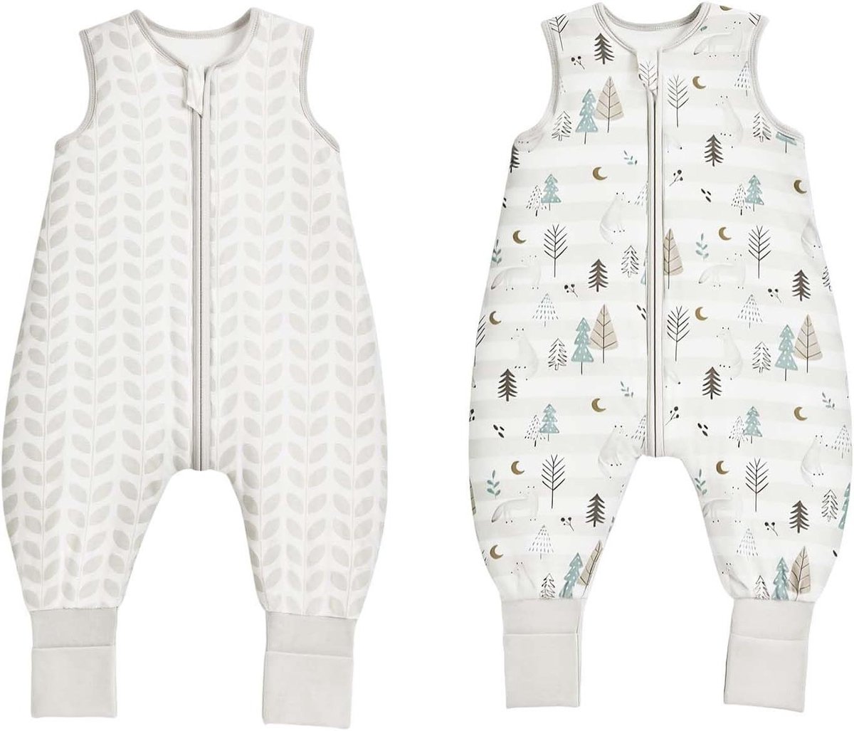 Babyslaapzak met pijpen - Trappelzak bamboe - Veilig slapen - Hypoallergeen materiaal - 80cm 18-36m - Grijs