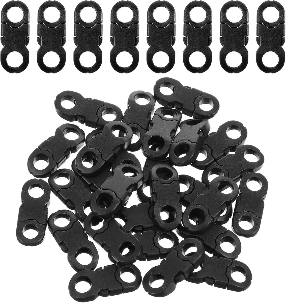 Mini Buckle met Snap Closure 6mm - Snelle Ontgrendeling Plastic Paracord Buckle voor Rugzakriemen, Hondenhalsbanden en Armbanden, Zwart, One Size