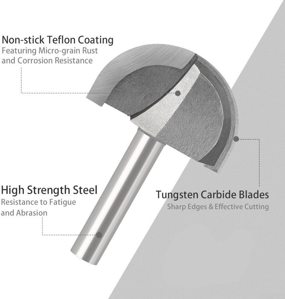 Tungsten Stalen 8mm Schacht Ronde Neus Cove Core Box Frees, Ideaal voor Laminaat en Houtbewerking