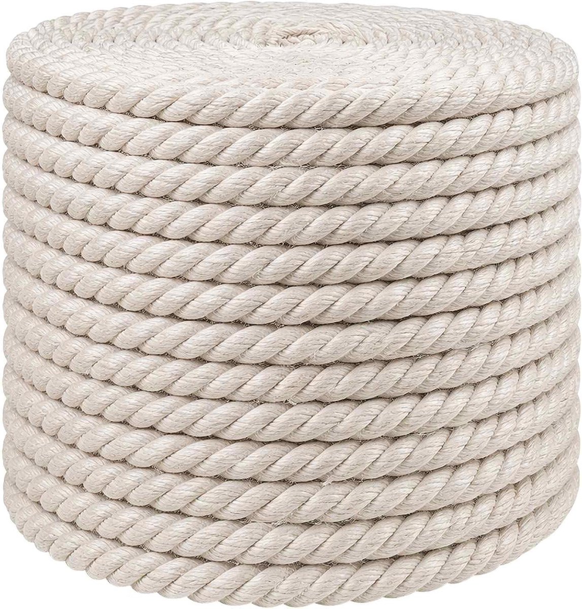 Jute Touw - Natuurlijk touw - Klus en decoratie - 100% Tossa jute - 10 cm diameter - Wit