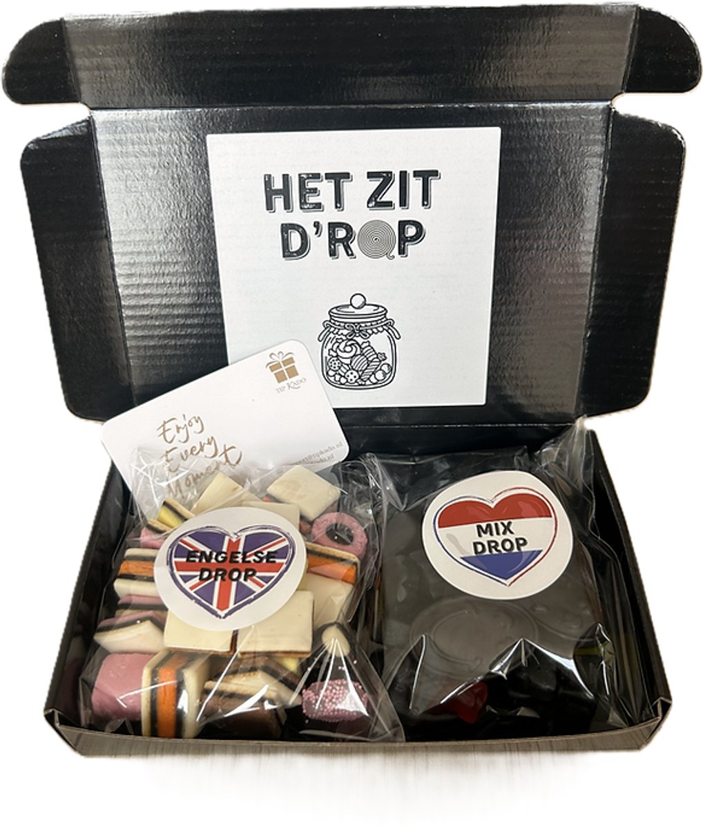 Het zit d'rop brievenbus cadeau - drop - afscheid - goed gedaan - zoete drop