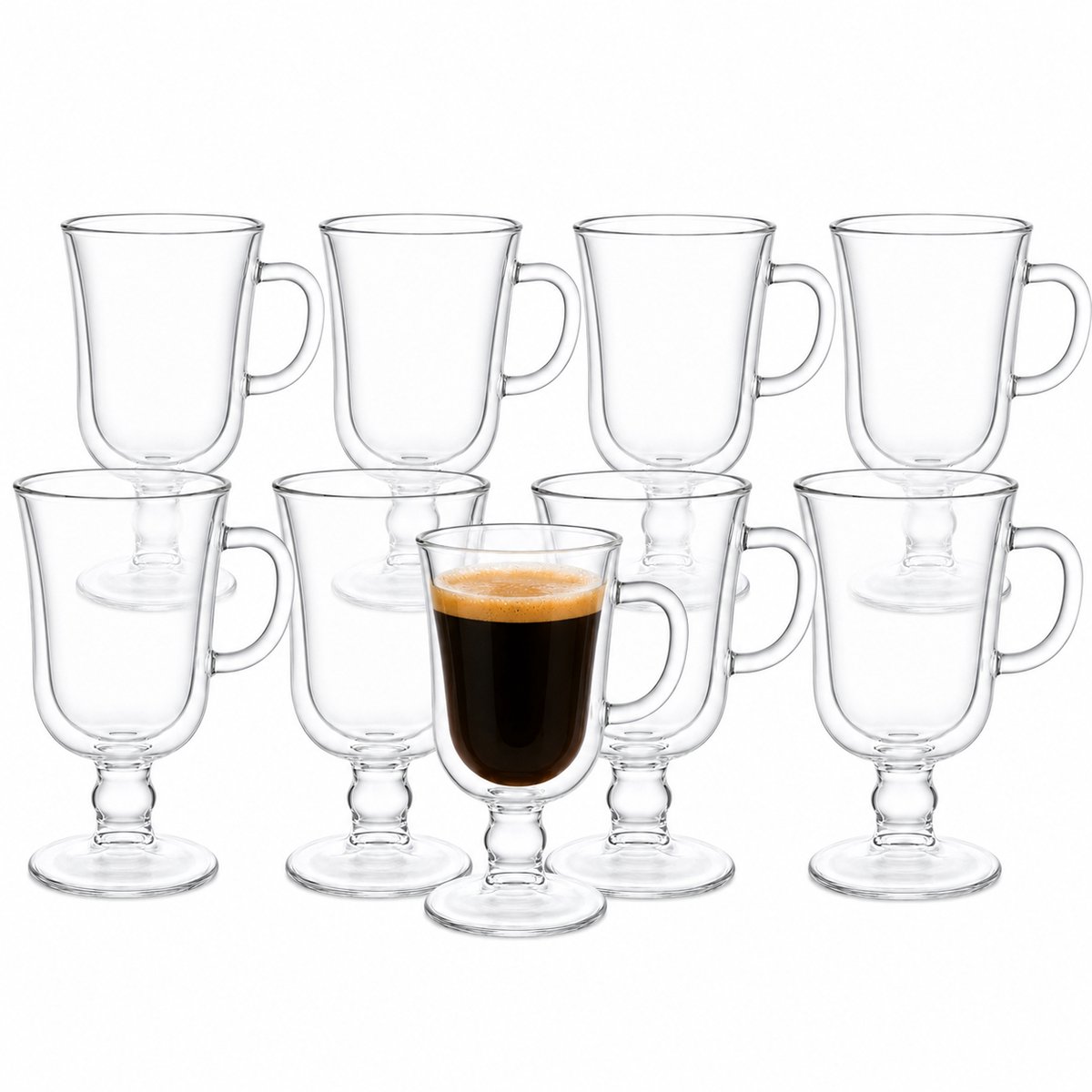 Bricard Dubbelwandige Irish Coffee Glazen - 260ml - 8 Stuks - Koffieglazen - Latte Macchiato Glazen