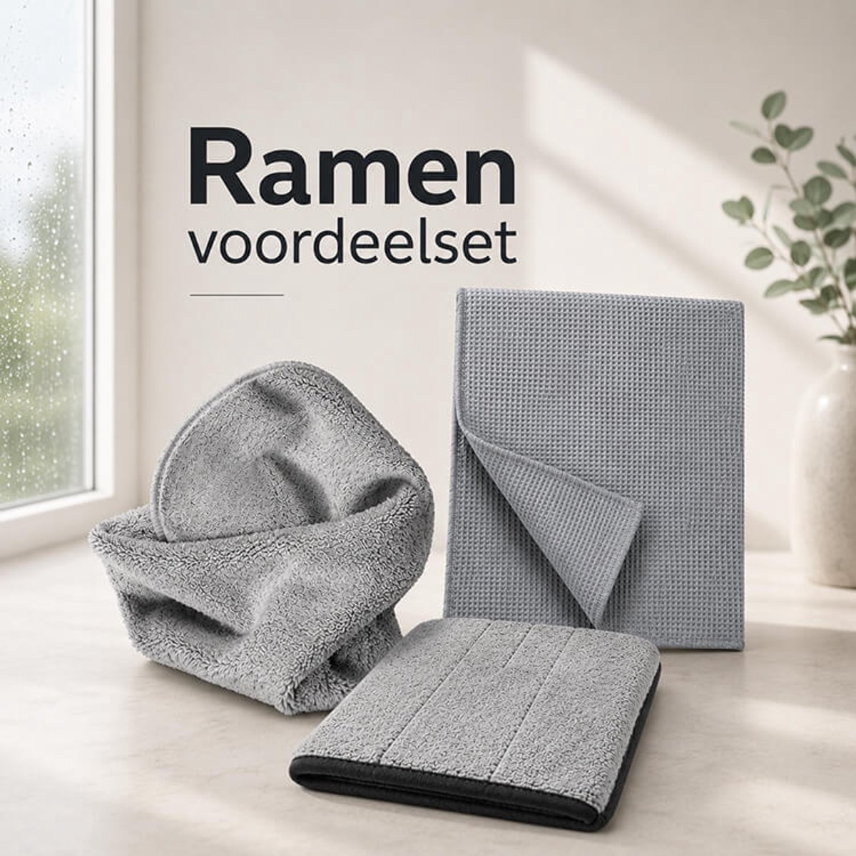 NanoPro Ramen Voordeelset – Complete Raamreinigingsset met Nanodoek, Glover & CleanerEX Droogdoek