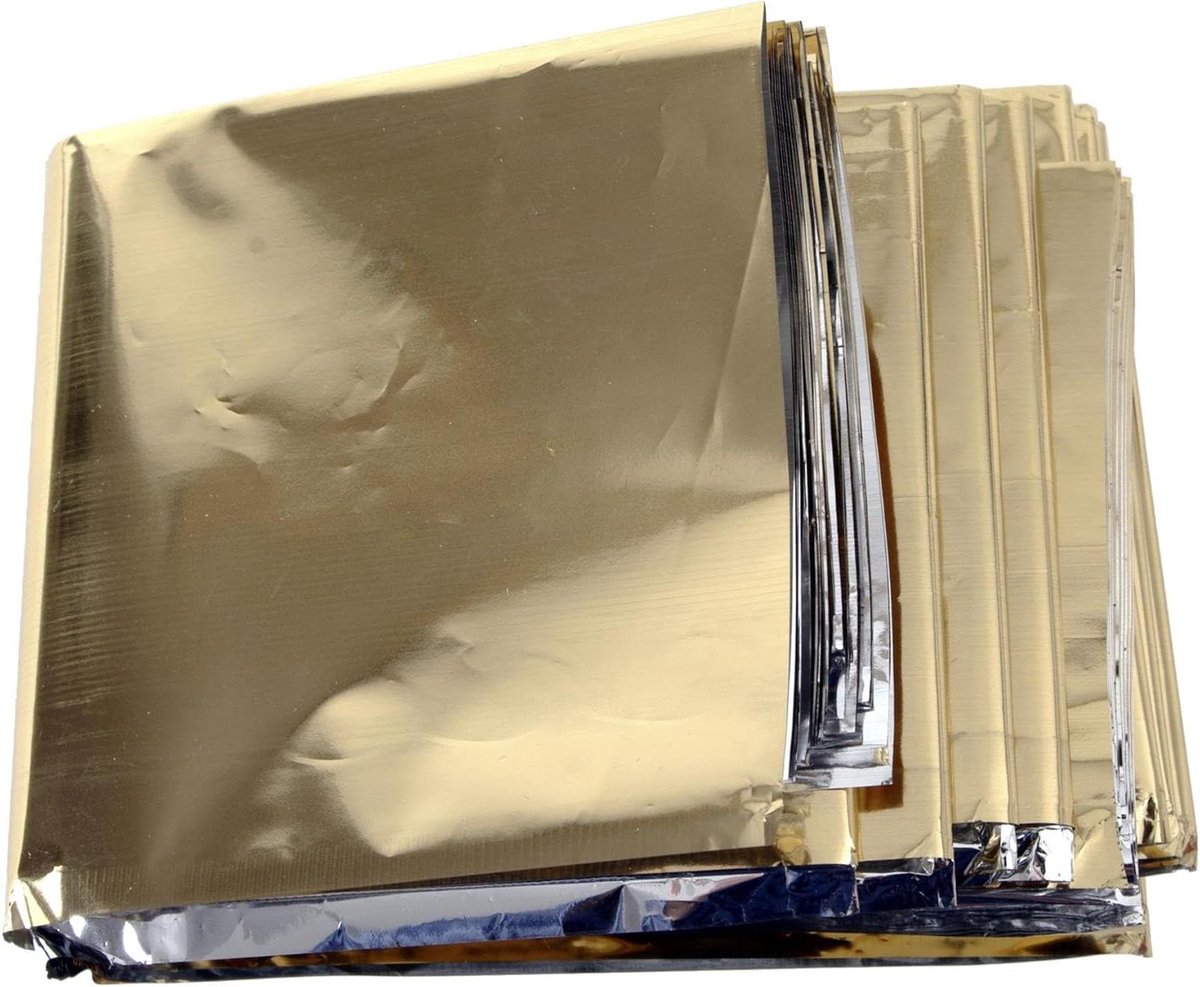 Nooddeken Goud/Zilver - Reddingsdeken thermisch - Buitenactiviteiten veiligheid - Compact en lichtgewicht - 210x160 cm - Goud/Zilver