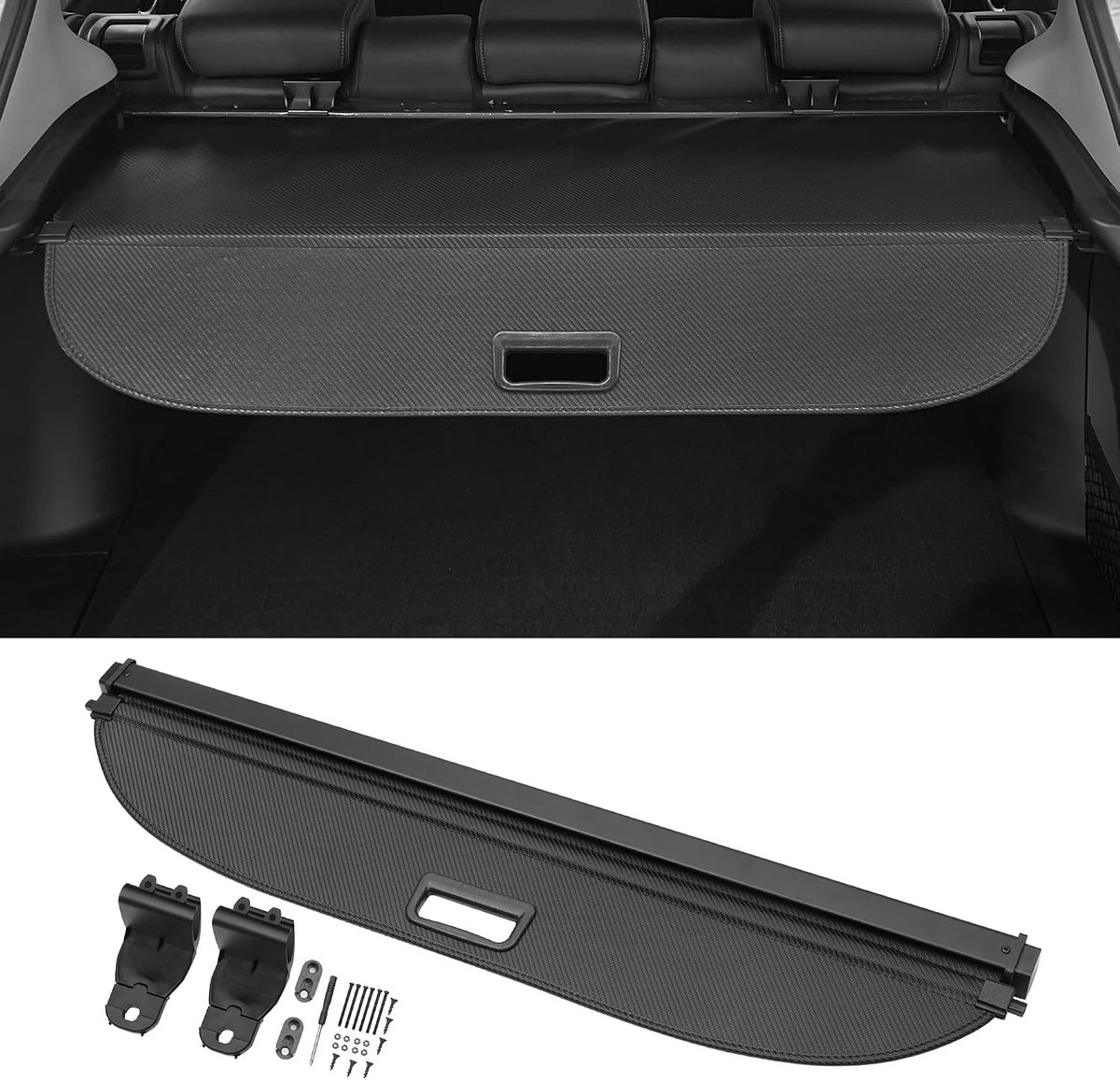 Retractable Cargo Cover voor Toyota C-HR 2016-2021 - Achterbak Bescherming met Accessoires, Zwart Canvas, Luggage Shade en Veiligheidsoplossing