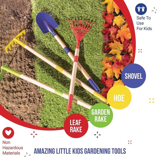Thijox - 6-delige tuinset voor kinderen, kleurrijke tuinmeubels, veilig en duurzaam, ideaal voor buiten, speelplezier, kinderfeestjes, tuin, camping van Thijox — afbeelding 2