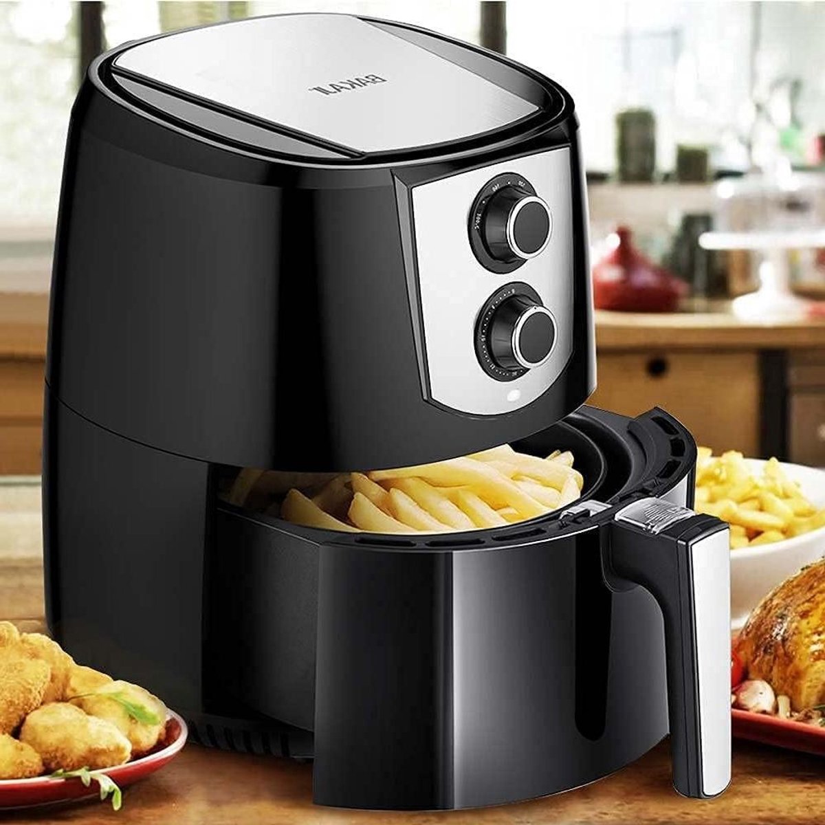Heteluchtfriteuse - Airfryer - Gezond Frituren - 360° Luchtcirculatie - 52 Liter - Zwart