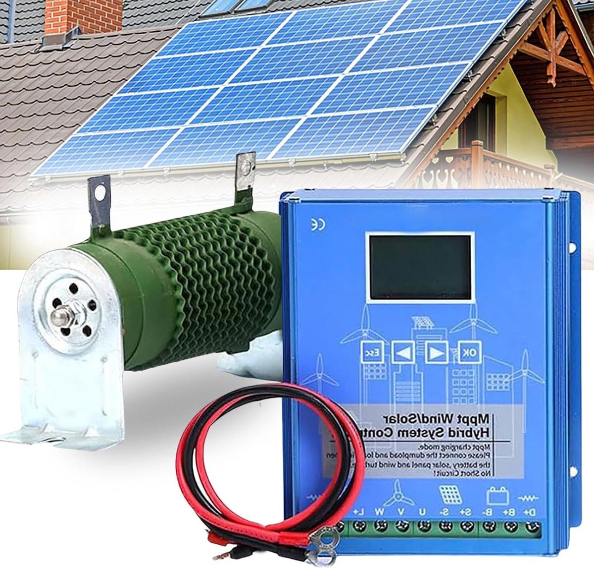 Hybride Laadregelaar - Wind Solar - Energie Beheer - MPPT PWM Technologie - 48V 16000W - Zilver