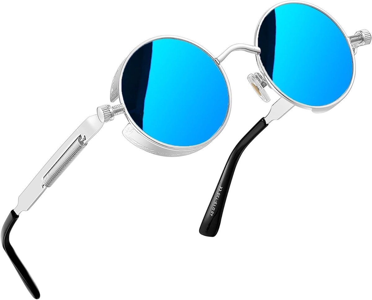 Ronde Zonnebril Heren Dames Gepolariseerde UV-Bescherming | Vintage Metalen Frame Hippie Zonnebrillen Mannen Vrouwen