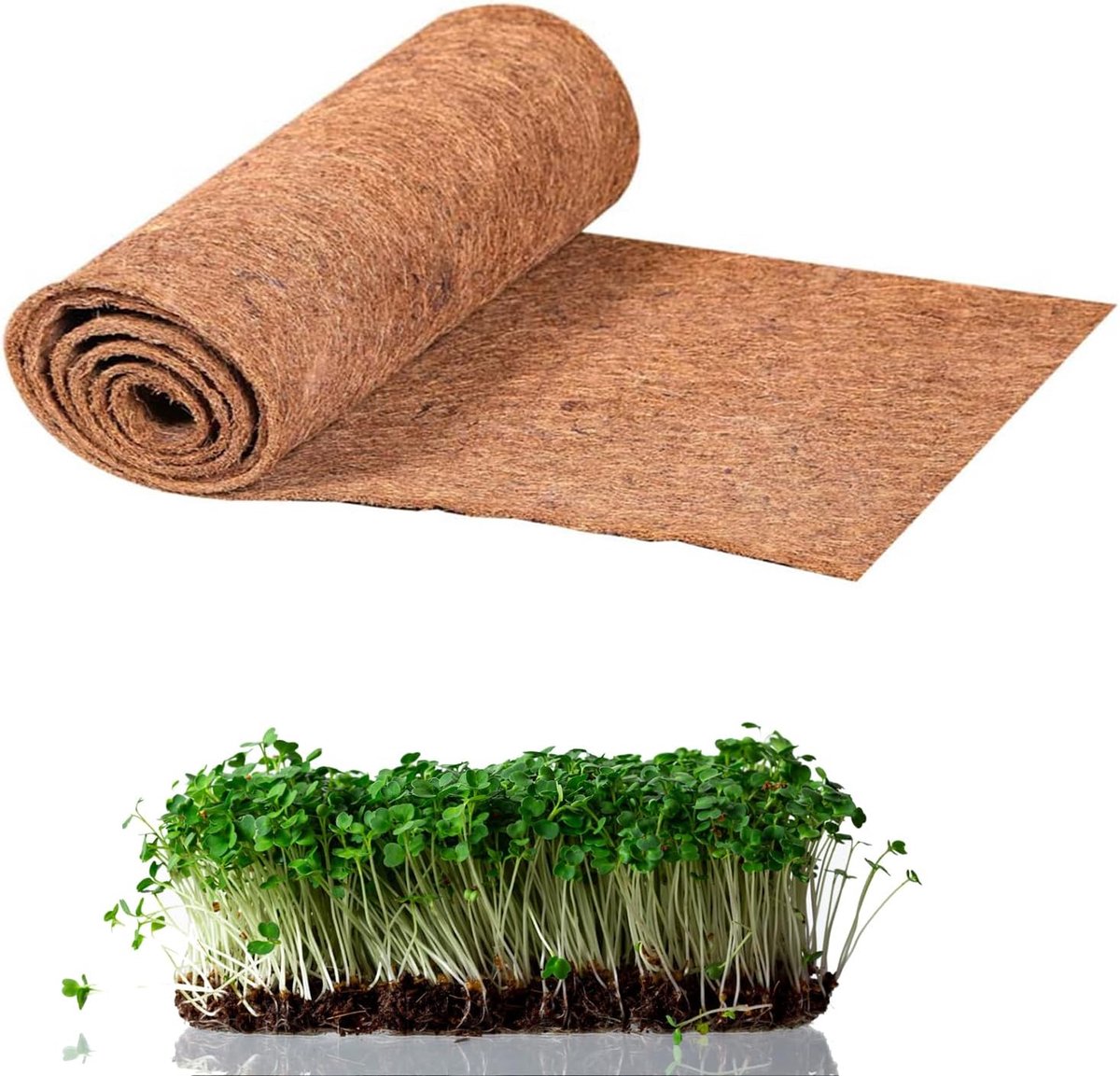 kweekmat 25 x 400 cm hennepmatten voor de teelt van microgreens groeimat kokosvezel voor tarwegras microgroene plantenbak