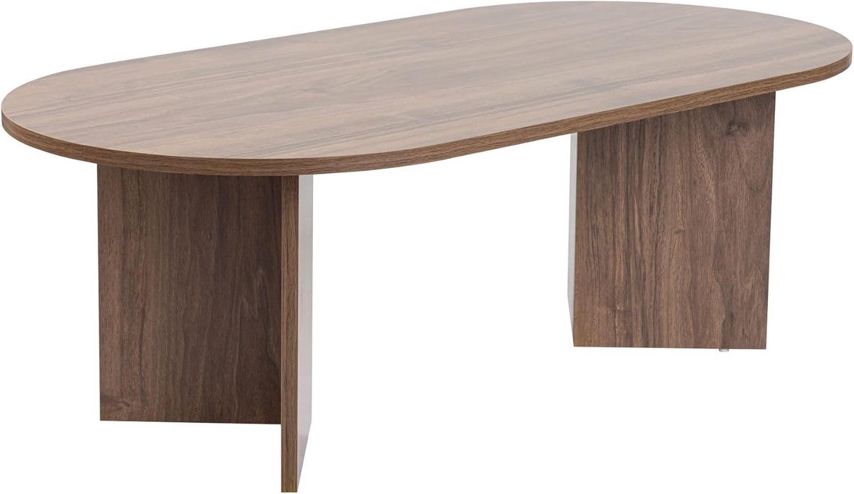 Home Stijlvolle walnoot-koffietafel, 119 cm x 60 cm x 39,8 cm, 100% melamine gecoat deeltjesbord, 18 mm dik, perfect voor moderne woonkamers en ruimtes