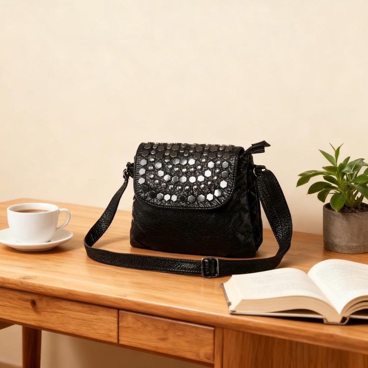 Handtassen voor dames - Zachte leren crossbody tas - Waterdichte schoudertas - Meerdere zakken Messenger bag - Over body Holiday City Dagelijkse tassen