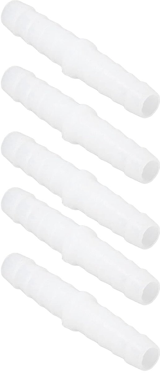 10 Stks Plastic Slangpilaar Fitting, Prikkeldraad Splitser Mender Joint Adapter Plastic Slangpilaar Fitting Rechte Gelijke Prikkeldraad Splitser Mender Joint Unie Adapter 6-6 mm rechtdoor