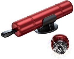 DALAETUS Noodhamer voor de auto met 1 houder - 2-in-1 noodhamer voor de auto met gordelsnijder voor veiligheid, veiligheidshamer voor de auto, rood