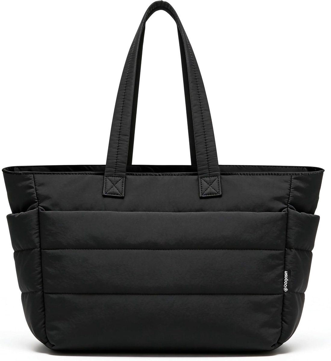 SnelShoppen - Grote Tote Bag Handtas voor Dames, Gewatteerde Shopper, Draagbare Laptop Schoudertas met Vakken en Ritssluiting, Trolley Bevestiging voo