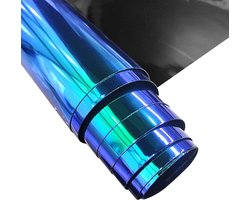 XHT PVC-vinylrulle, 30 x 135 cm, waterdicht synthetisch materiaal, glinsterende laserbehandelde regenboogdesign, voor DIY en handwerkprojecten, groen