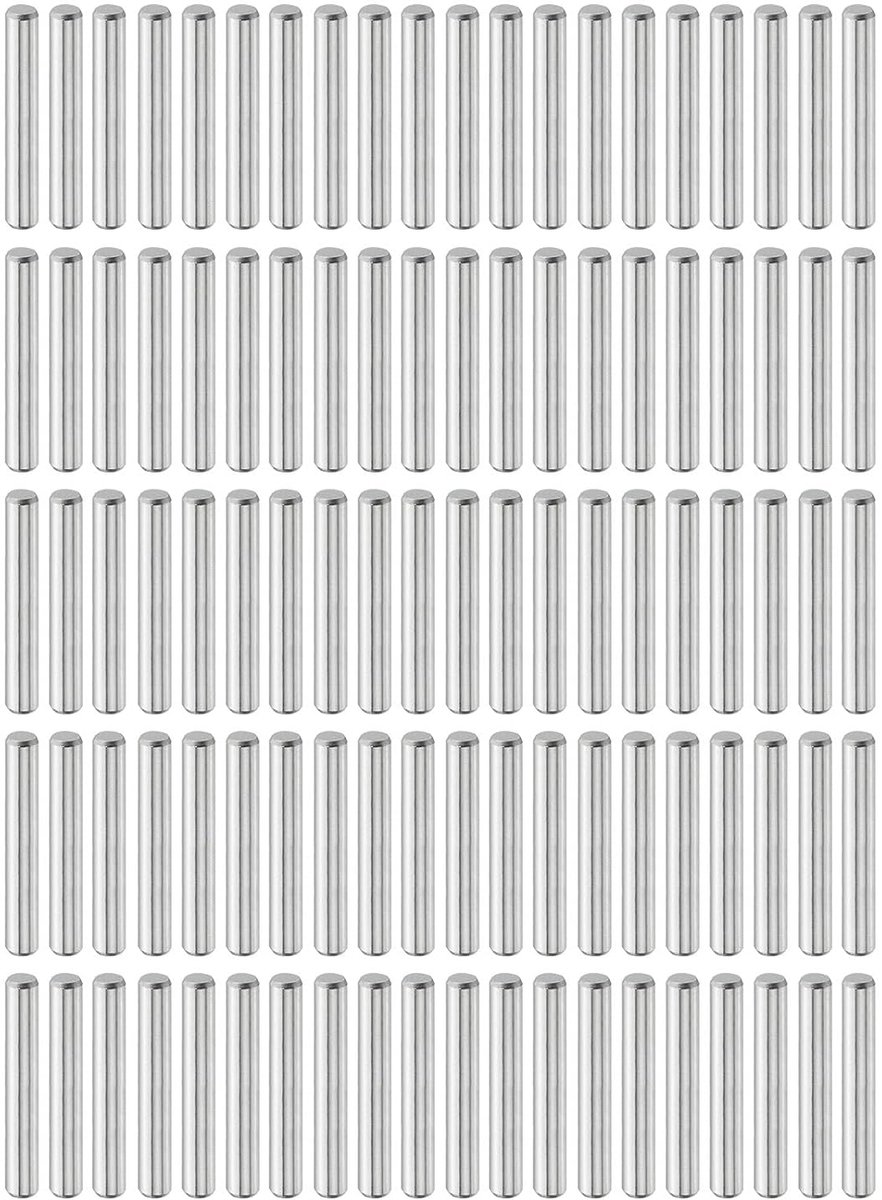 100 stuks 3 mm x 20 mm plugstiften, 304 roestvrij staal, cilindrische planksteunpennen, positioneringspenen, plankbevestigingselementen voor boekenkast, kast, meubelcomponent (GB119), zilver