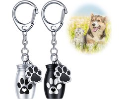 Luxe Ashanger - 2 Stuks - Geschikt Voor As, Haren of Parfum - Met Ketting - Assieraad - As Ketting - Gedenksieraad - As Vuller - Van Bijvoorbeeld Honden En Katten, Stofresten, Aarde, As, Haar, Nagels,In Te Bewaren