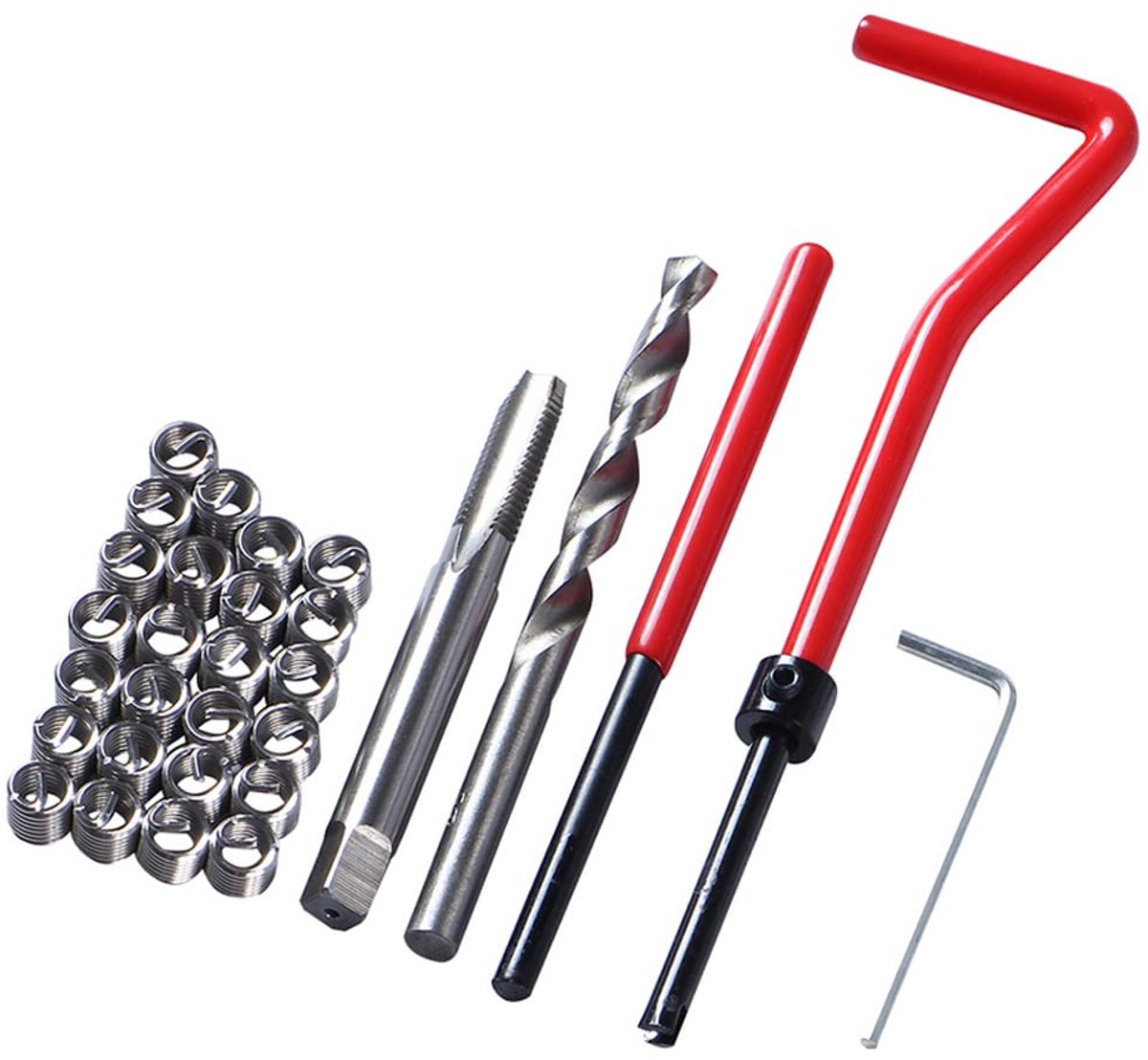 30 STKS Rvs Draad Reparatie Kit M6x1.0mm Metrische Draad Reparatie Insert Kit Compatibel Hand Tool Set Voor Auto Repareren