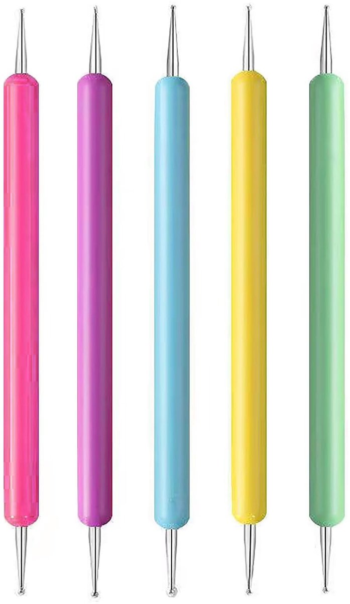 Dotting Pen Set, 5 stuks, nagelstippen, dotting pen, stippen, Marbleizing gereedschap, nagellak, manicure dot nail art set, marmer-gereedschapsset, punten, nagelkunst, nagelgereedschapsset